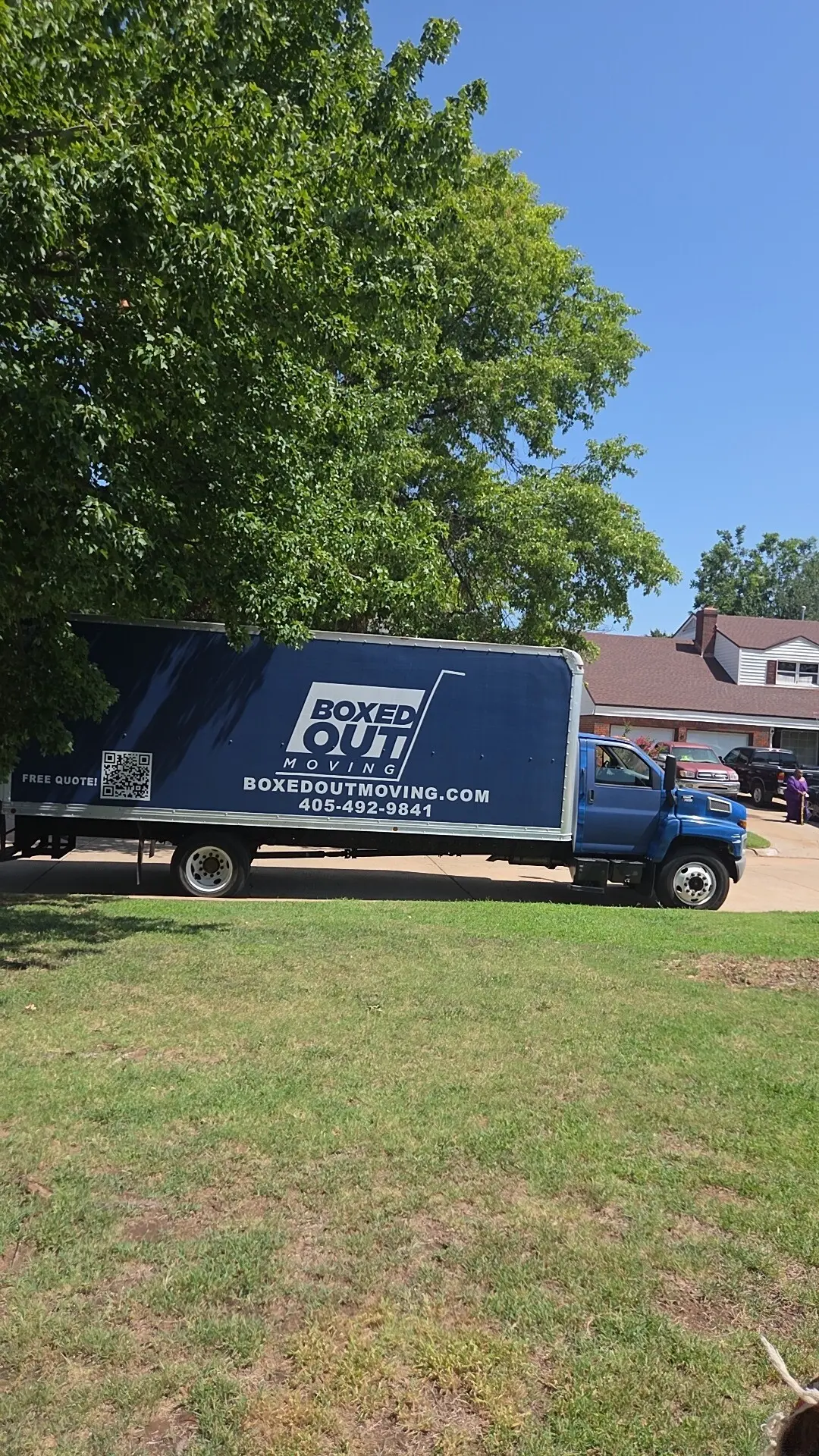Boxed Out Moving truck at a residential move
